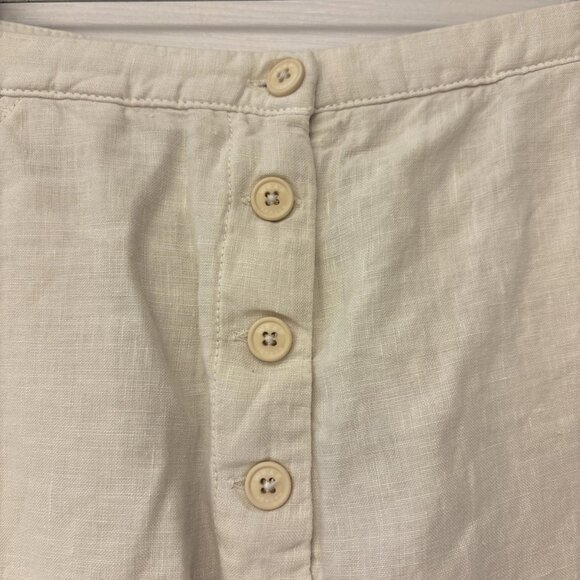 WRAP London Ivory Button High Rise Waist Linen Shorts Size 8. Casual Designer - Picture 3 of 7